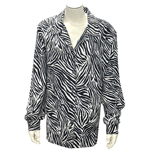 Allison Daley 18 Zebra Statement Blouse Artwear Oversized Bold Graphic Retro - Picture 2 of 12